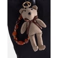 thumbnail image 3 of No Boundaries Women’s Plaid Bear Bag Charms, Brown, 3 of 4