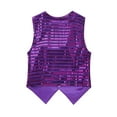 thumbnail image 2 of YONGHS Kids Boys Glittery Sequined Vest Top Waistcoat Costume for Choir Jazz Dance 7-15 Purple 8-9, 2 of 4
