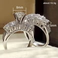 thumbnail image 2 of K-KED Luxury 2 pcs Cubic Zircon Ring Women 925 Silver Wedding Party Delicate Jewelry Sz 6-10-8, 2 of 6
