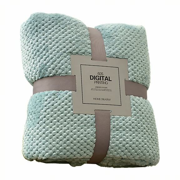 AUQ Throw Blanket,Thick Plush Fabric Soft Throw Blanket,Superior Thermal Seal Cute Blanket,Blue,90*107in