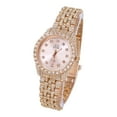 thumbnail image 3 of Elegant Women's 32mm Iced Diamond Watch - Shiny Sleek Dial with Sparkling Simulated Crystals - Adjustable Bling-ed Metal Band - Luxury Timepiece - Rose Gold Tone Finish, 3 of 5