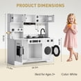 thumbnail image 5 of Wooden Kids Play Kitchen Toy Set with Integrated Coffee Bar, Realistic Cooking Stove, Oven, Washing Machine & Sink, Large Toddler Kitchen Playset with 11 Accessories for Ages 3+, 5 of 8