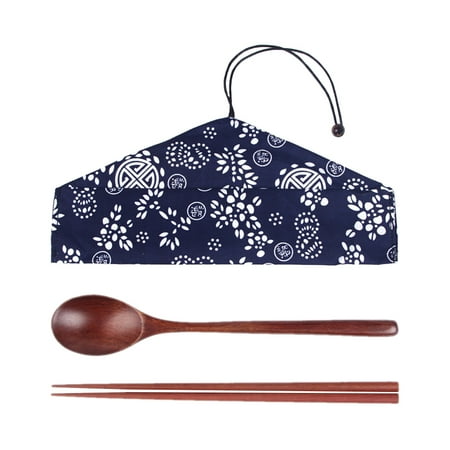 

Wooden Chopsticks and Spoons Set Japanese Style Handmade Tableware for Home Travel