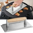 thumbnail image 3 of sunsanly Burger Press Meat Smasher Heavy-Duty Aluminum Alloy with Wood Handle for Griddle Sandwich Nonstick Pan Healthy Cooking Tool for Bacon Steak Chicken Professional Grill Press, 3 of 7