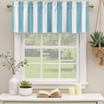 thumbnail image 3 of Aqua Striped Valances for Windows, Decorative Rod Pocket Window Valance Curtains, Modern Farmhouse Blue White Stripes Short Curtain Drapes for Kitchen/Bathroom/Living Room, 2 Panels, 60" W x 18" L, 3 of 8