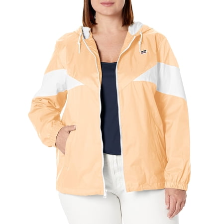 Levi's Women's Color Block Nylon Windbreaker Jacket - Lightweight, Water-Resistant, With Hood