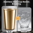 thumbnail image 4 of Arcticwind 4Pcs 304 Stainless Steel Tumbler Cups, 17oz Unbreakable Metal Beer & Drinking Glasses, BPA-Free, Reusable Water Cups with Tapered Design for Home, Bar, Party, Gold, 4 of 7
