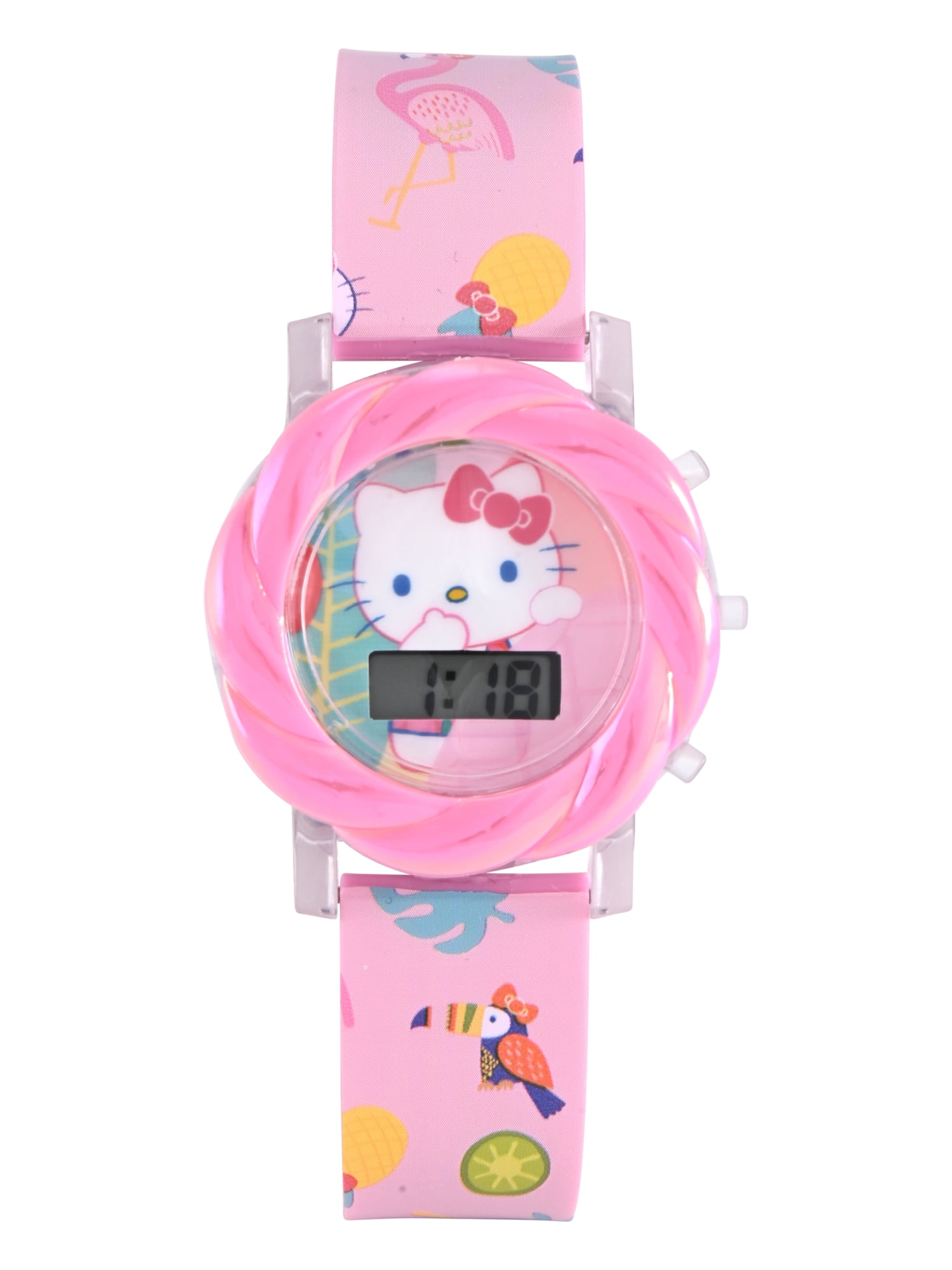San Rio Hello Kitty Girls Pink Silicone Strap Watch and Bracelet Set.; HK40065WM