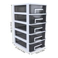 thumbnail image 2 of 5 Tiers Plastic Clear Drawer Cabinet Shelf Storage Jewelry Box Office Garage, 2 of 11