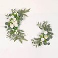 thumbnail image 1 of 2x Artificial Flower Swag Handmade Fake Wall Decorative Wedding Peony for Party Reception Ceremony White, 1 of 8