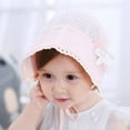 thumbnail image 2 of Newborn Infant Beach Bucket Hat Baby Girl Boy Summer Cap Lace Bonnet, 2 of 5