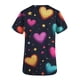 thumbnail image 5 of TaTaai Heart Print Women Scrub Blouse 100 Cotton Classic Fit Short Sleeve V Neck Side Pocket Machine Washable No Fading Medical Work Daily Top Gift, 5 of 5