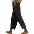 thumbnail image 2 of Uqiangy Capri Linen Pants For Women Summer Pants For Women Women's Pants & Capris Womens Seersucker Pants Capris Pants For Women Summer Pants For Women 2025 Linen Pants For Women Black M, 2 of 8