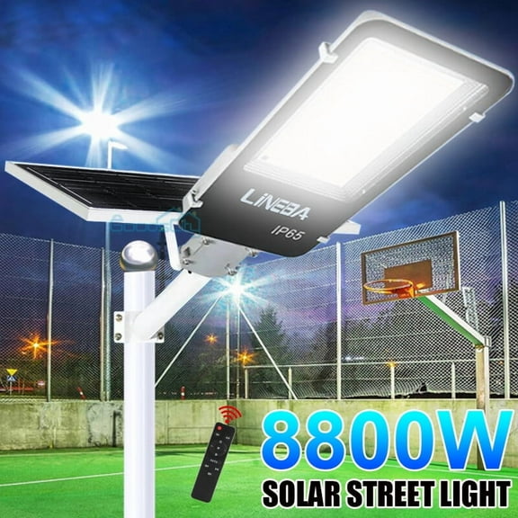8800W High Powered Solar Street Light Outdoor Dusk to Dawn For basketball court
