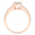 thumbnail image 4 of Halo Engagement Ring for Women - 0.755ct Simulated Diamond in 14K Rose Gold Promise Ring, 4 of 6
