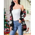 thumbnail image 5 of Ugly Christmas Sweaters for Women Christmas Cardigans Funny Xmas Open Front Button Down Diamond Coats Outwear, 5 of 9