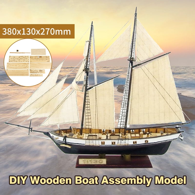 DIY Ship Assembly Model Classical Wooden Sailing Boat Scale Decoration Wood Kits 