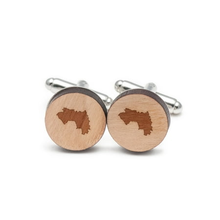 Guinea Cufflinks, Wood Cufflinks Hand Made in the USA