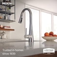 thumbnail image 2 of Moen Sleek Chrome Pulldown Kitchen Faucet Featuring Pull Down Sprayer with Power Boost, High Arc Modern Kitchen Faucet, One-Handle Easy Installation, 2 of 6