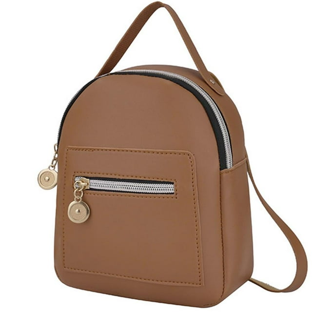 Mochila De Piel Sintética Para Mujer, Bonita Mochila Informal Con Bolsillos Con Cremallera, Bandoleras Convertibles Monstrate AP008083-01