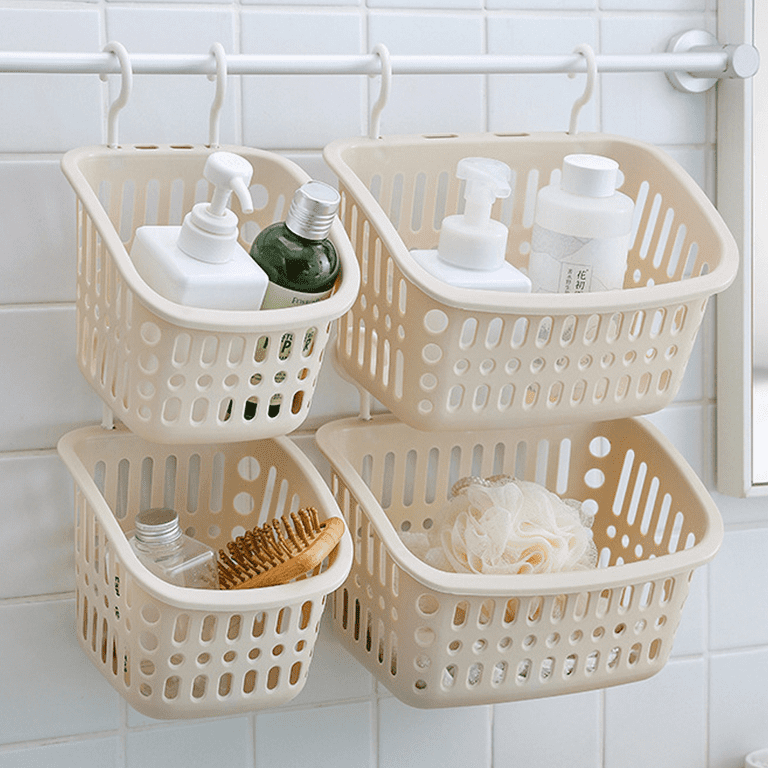 STOBAZA Shower Basket Plastic Hanging Shower Caddy with Hook for Bathroom  Health Cosmetics Spa Grey