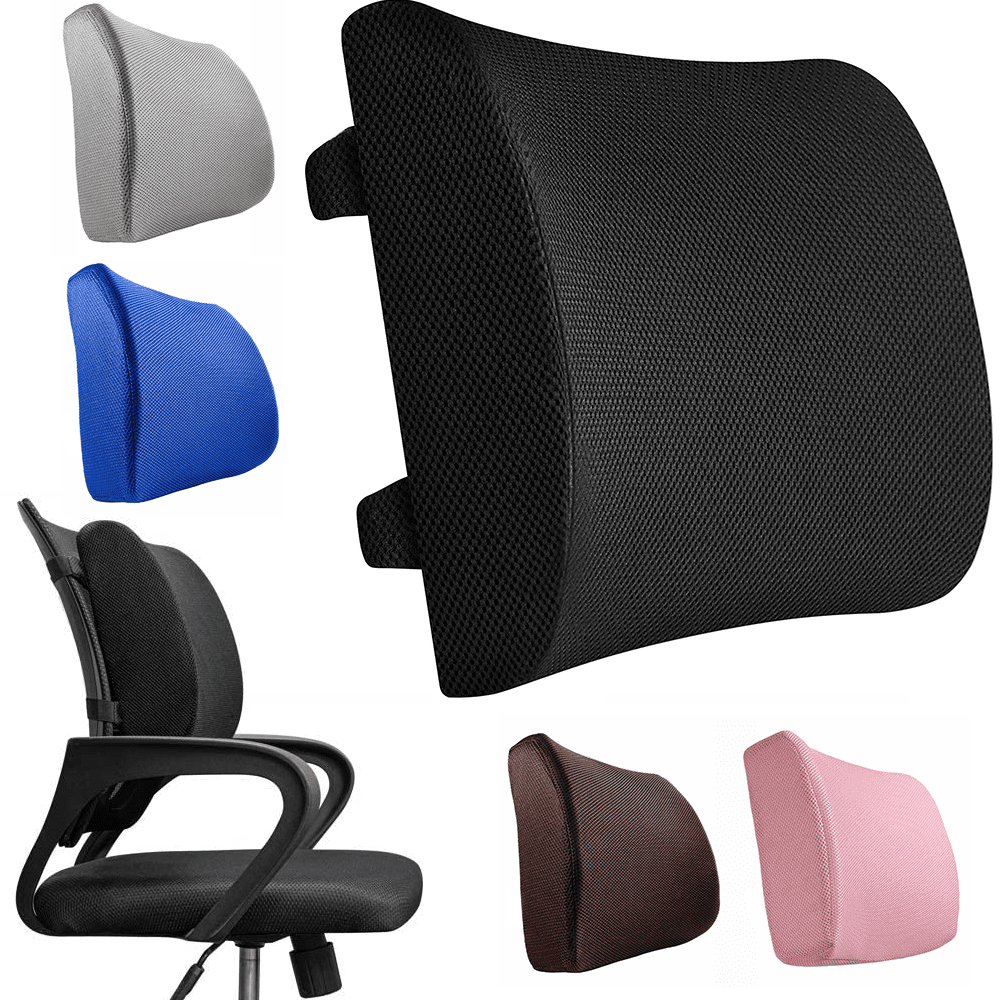 Comfort Lumbar Support Pillow for Office Chair - Pure Memory Foam Back  Cushion for Car Mens Christmas Gifts for Women (Brown)