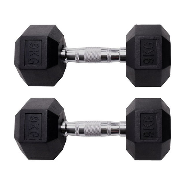 Par de Mancuernas hexagonales UNIFITNESS de 9 kg