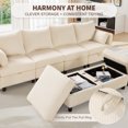 thumbnail image 5 of Large Modular Sectional Sofa with Storage,Convertible Couch, Memory Foam Cushions, Solid Wood Frame, for Living Room & Small Spaces (Beige, 79"-L Shape), 5 of 8