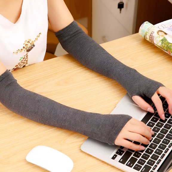 TELOLY 2026 New Arm Heating Winter Hand Warm Gloves Heated Fingerless Warmer Sleeve Gray for Outdoor Activities, Cold Weather, Hiking, Cycling, Camping, Skiing, Traveling, Sports.