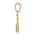 thumbnail image 2 of Diamond2Deal 14K Yellow Gold and White Rhodium Crown Pendant for Women (L- 0.85 in, W- 0.67 in), 2 of 4