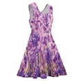 thumbnail image 4 of 2024 Idea Gift Vestido Pattern Ladies Dress Skate Waist High Dresses Elegant Print Flowers Purple Dress Lavender, 4 of 7