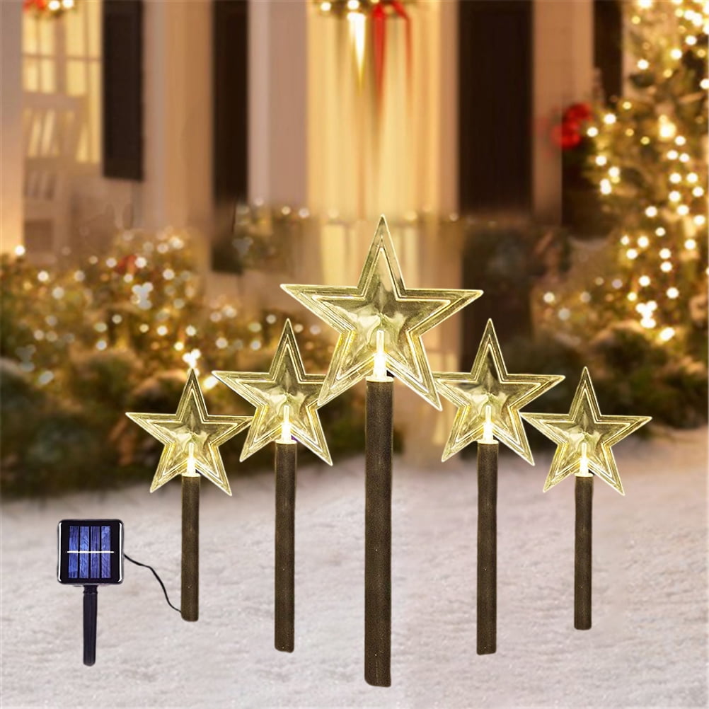 WREA Solar Christmas Star Lights Outdoor Energy Saving Waterproof Solar
