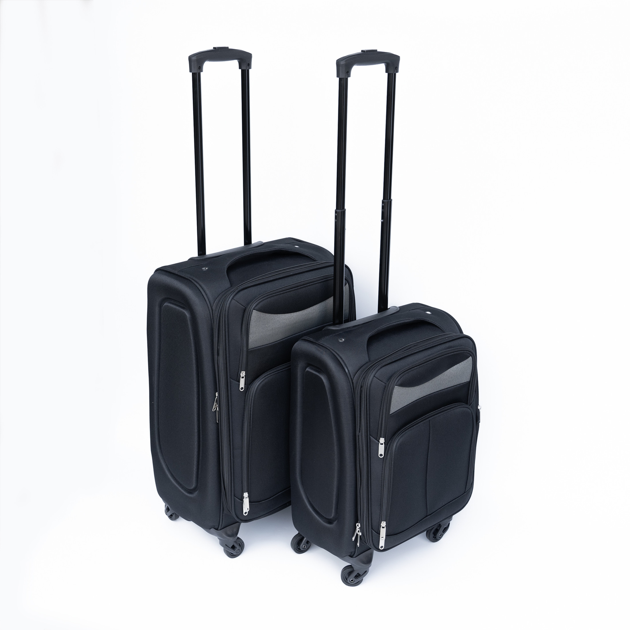 Noble House 2-Piece 20" & 24" Softside Oxford Luggage Set, Expandable Spinner Suitcases with Combination Lock, Black