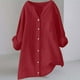 thumbnail image 5 of Conjuntos de maestra/o,Camisa de mezcla de lino para mujer, túnica con cuello en V y manga 3/4, tela de poliéster, blusa informal de gran tamaño para el hogar, sopatenor, 5 of 8