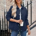 thumbnail image 4 of Women's Winter Quilted Jacket Lightweight Long Sleeve Button Down Diamond Puffer Outerwear Coat with Pockets, 4 of 7