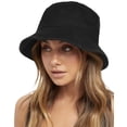 thumbnail image 1 of Gorro de pescador FURTALK de algodón lavado para mujer, verano, negro, 1 of 9