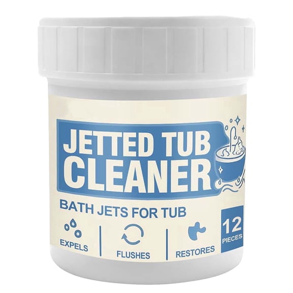 Jetted Tub Cleaner, 12 Pack Whirlpool Tub Cleaner for Bath Jets and Pipes, Powerful Jet Tub Cleaner Removes Buildup Grime & Biofilm, Flushes and Restores Jacuzzi Hot Tub Spa Bathtub System