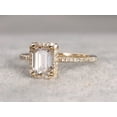 thumbnail image 4 of Best 1.25 Ct Moissanite and Diamond Ring with Emerald cut in Rose Gold, 4 of 5