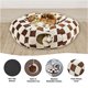 thumbnail image 5 of Cama túnel para gatos interior cueva forma donut cojín lavable juguetes tubo gatitos cachorros conejos color marrón, 5 of 7