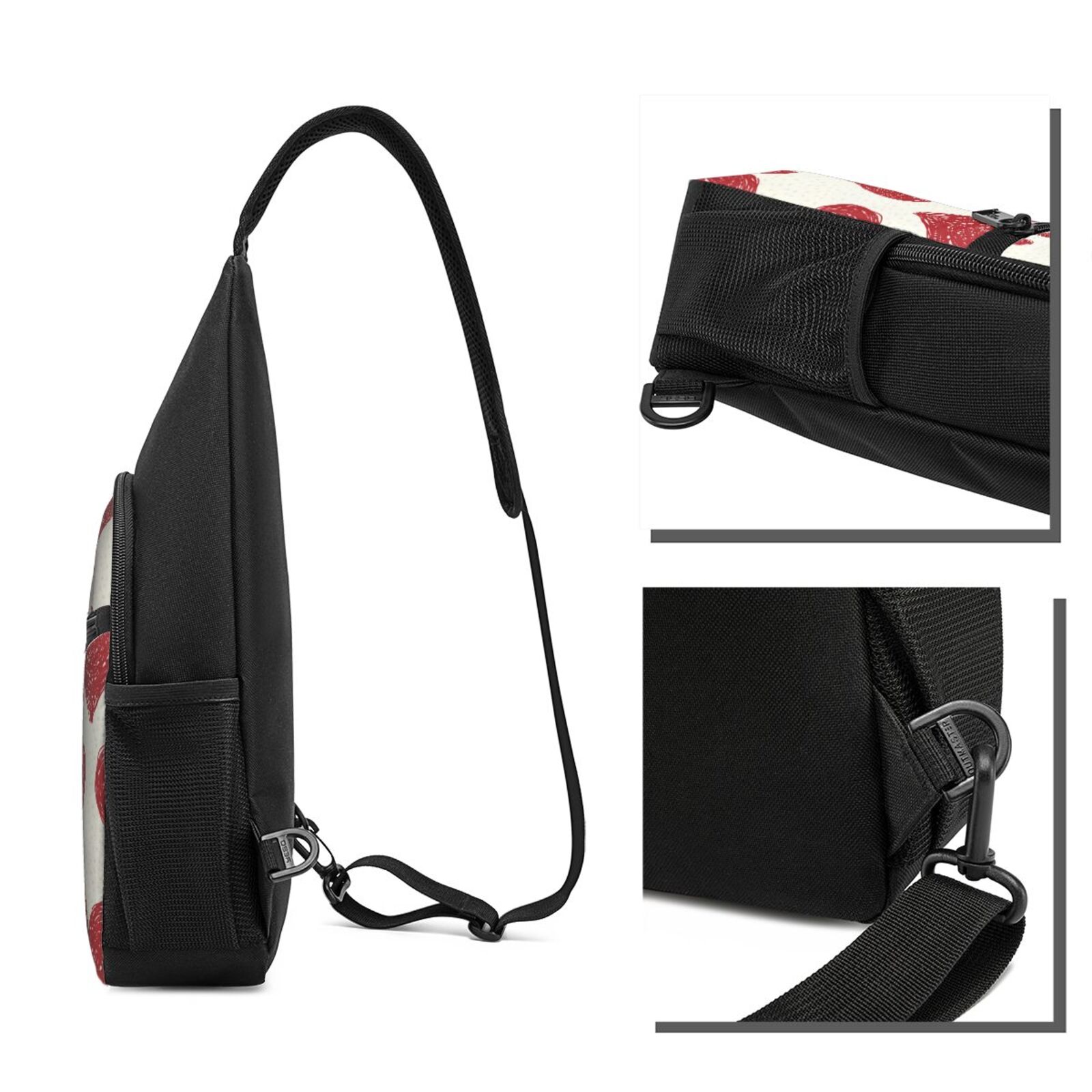 Xecao's Love Print Sling Bag: A Versatile Chest, Shoulder, and Crossbody Backpack for Casual Days Out, Perfect for Both Men and Women
