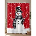 thumbnail image 4 of Christmas Winter Shower Curtain Set ，Waterproof Fabric Shower Curtains Snowflake Snowman Red Robin Bird Shower Curtains for Bathroom,Bathroom Decor 72"x72", 4 of 6