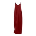 thumbnail image 4 of Vestido largo con tirantes, bolsillos y corte holgado, de color liso, para mujer - Vestido largo tipo chaleco sexy, 4 of 4