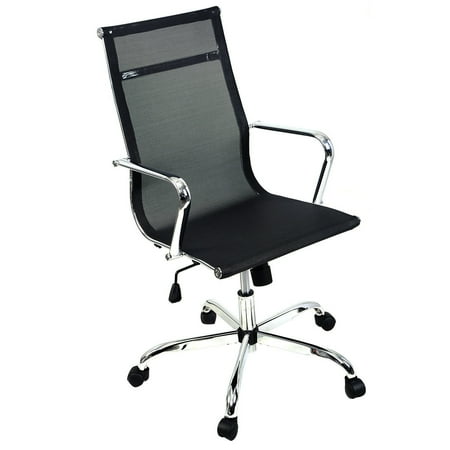 Black Office Desk Chair Costway Modern Ergonomic Mesh High/Mid Back Executive Computer Desk Task Office Chair (High Black) ()