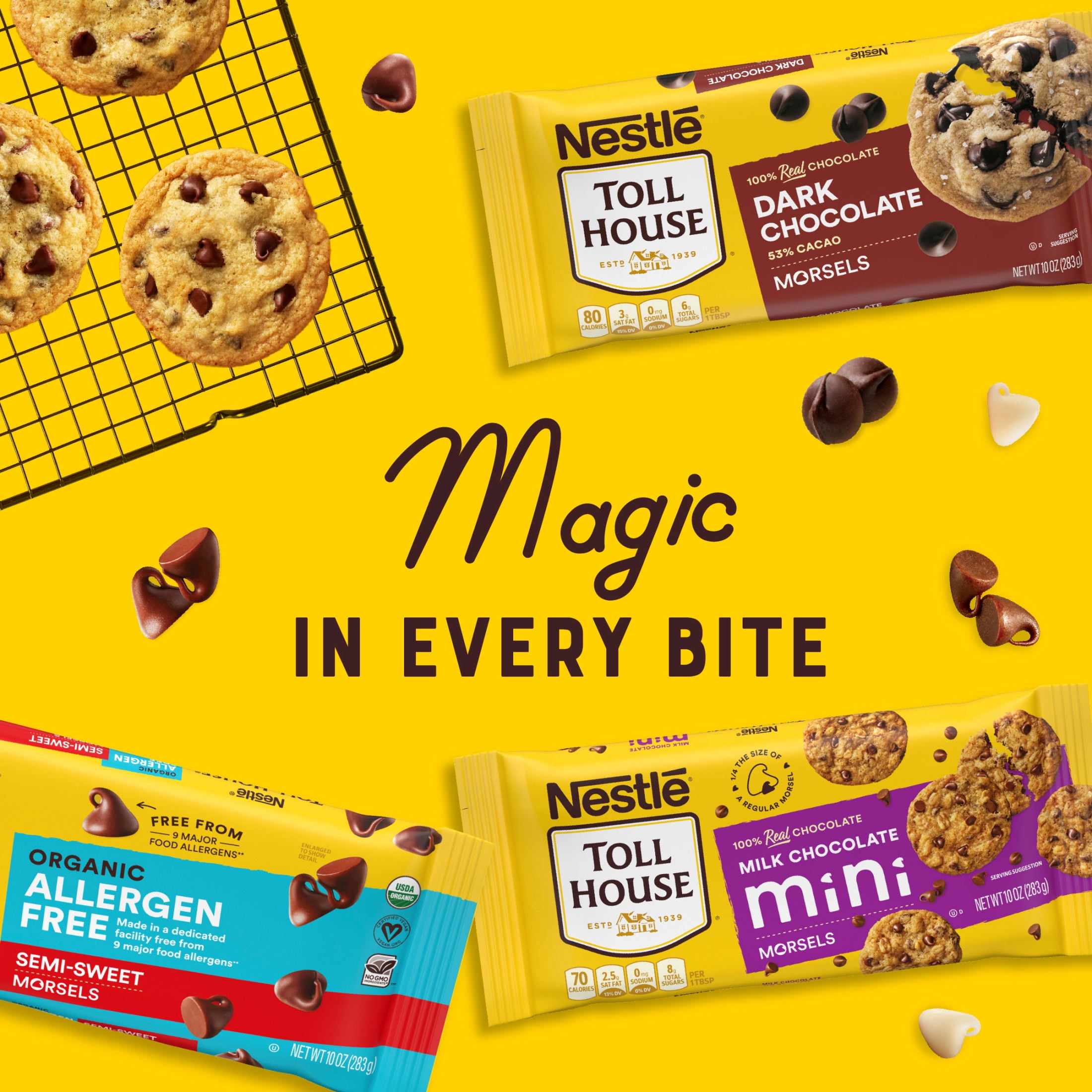 Nestle Toll House Organic Allergen Free Semi-Sweet Regular Chocolate Chips, 10 oz Bag