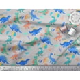 thumbnail image 3 of Soimoi Gray Rayon Crepe Fabric Balloon & Dinosaur Kids Printed Fabric 1 Yard 46 Inch Wide, 3 of 3