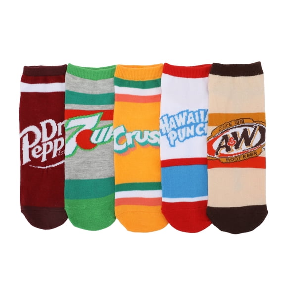 Dr Pepper Soda Logos Women's 5-Pair Ankle Socks