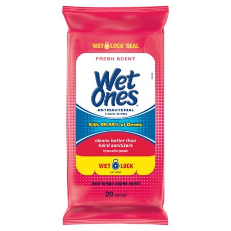 Body Electrical Wiper - (Pack of 3) Wet Ones Antibacterial Hand Wipes, Fresh Scent, Travel Pack, 20 Count