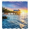 thumbnail image 3 of Ambesonne United States Shower Curtain, Florida Beach, 69"Wx84"L, Pale Blue Yellow Green, 3 of 3