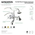 thumbnail image 4 of Kingston Brass AE59T0 Aqua Vintage Wall Mount Tub Faucet with Hand Shower, Matte Black, 4 of 5