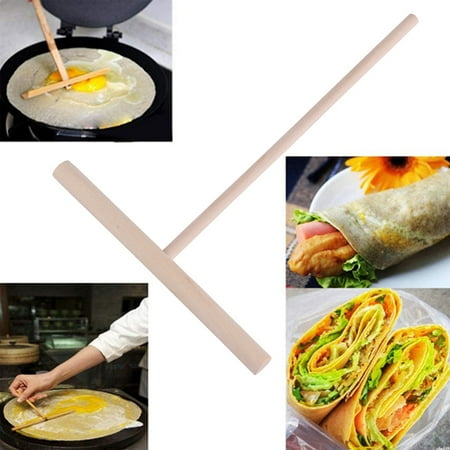 

Sonceds 3pcs Wooden Spreader Stick T Shape Non Stick Pancake Griddle Batter Spreader Crepe Maker